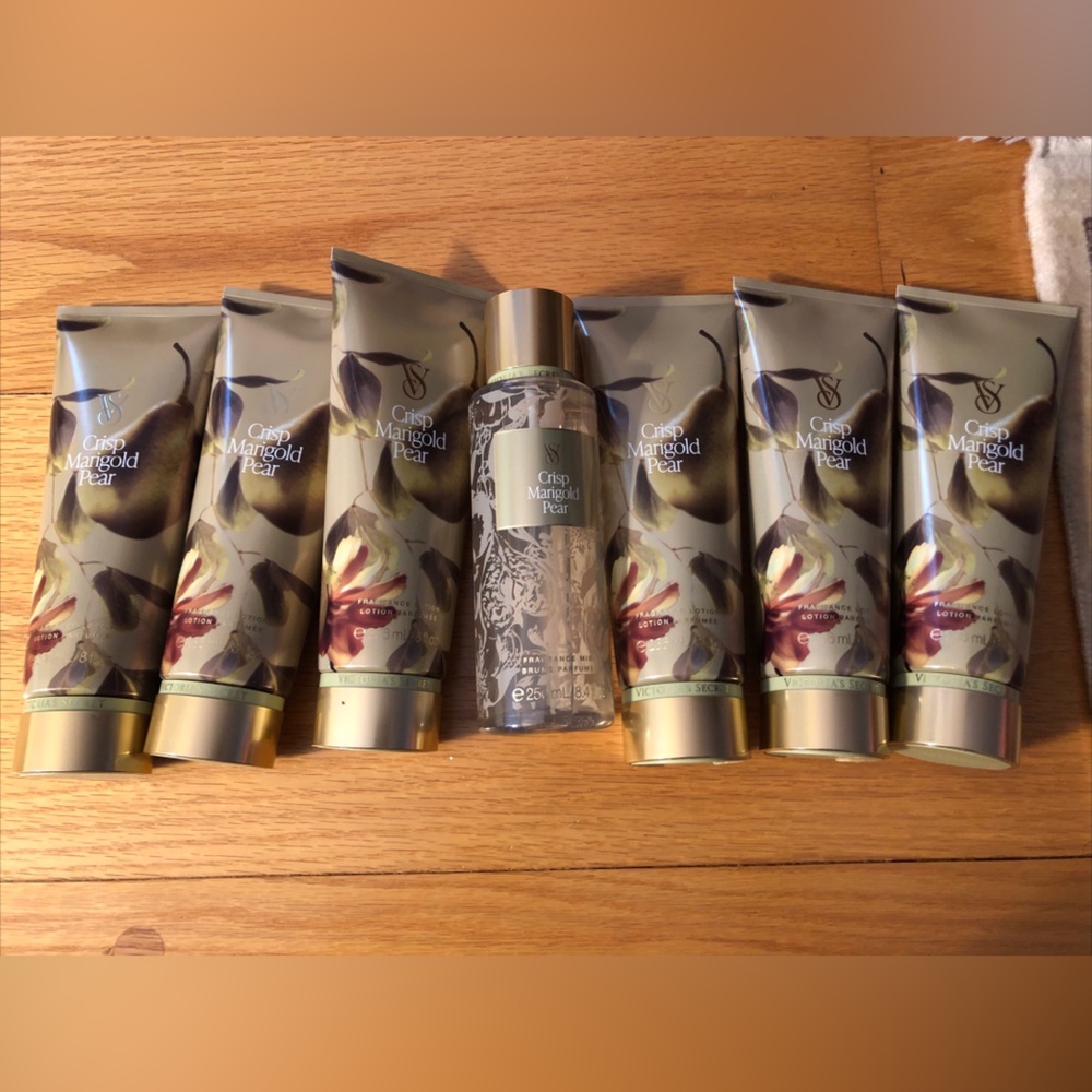 Victoria’s Secret Lotion Crisp Marigold Pear 8oz NEW unopened set of 7